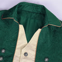 Men's Green Floral Tailcoat Victorian Gentleman 4-Piece Costume Set