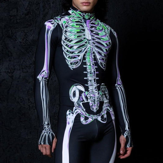 Skeleton Glow-in-the-Dark Bodysuit for Halloween
