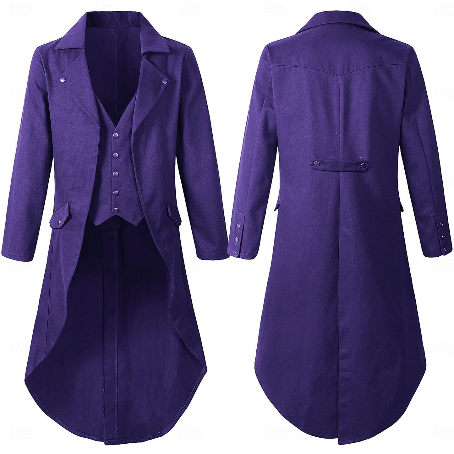Men's Steampunk Solid Color Tailcoat