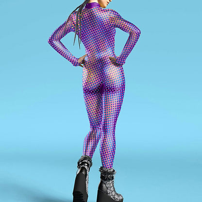 Rainbow Print Catsuit Costume