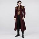 Set di costumi da vampiro barocco bordeaux e oro da uomo, 4 pezzi
