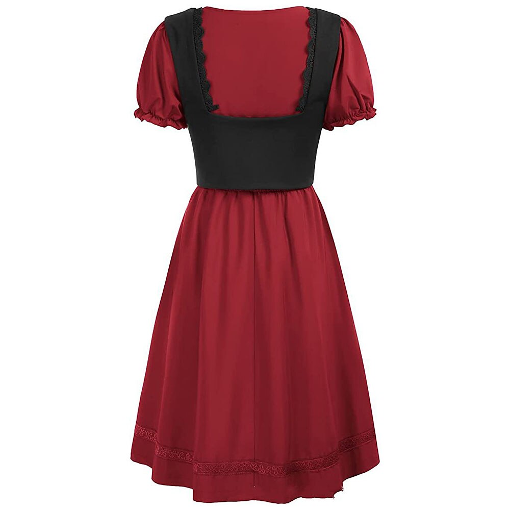 Renaissance Puff Sleeve Knee-Length Dress