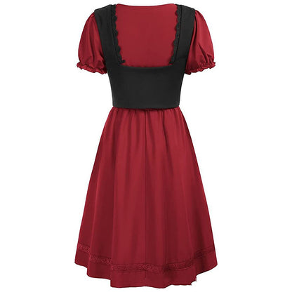 Renaissance Puff Sleeve Knee-Length Dress