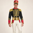 Conjunto de disfraz de cascanueces negro y dorado de 3 piezas para hombre