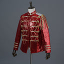 Ensemble de costume de casse-noisette à paillettes rouges pour homme, 3 pièces