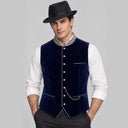 Men's Royal Blue Velvet 1920s Gatsby 6-Piece Set