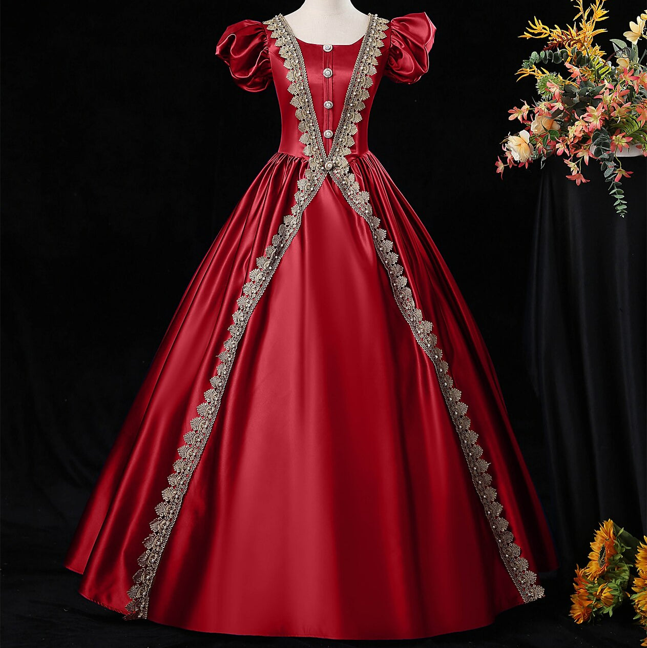 Rococo Ball Gown Puff Sleeve Dress - Retrorobe