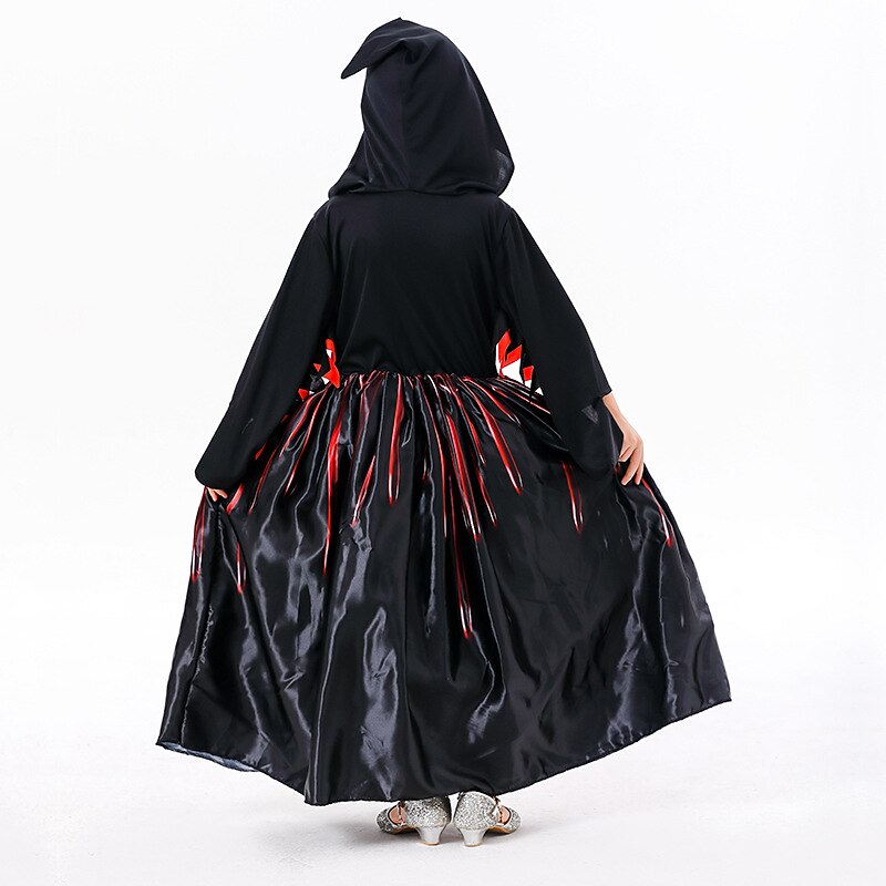 Witch Skeleton Skull Ghost Cape Hooded Dress