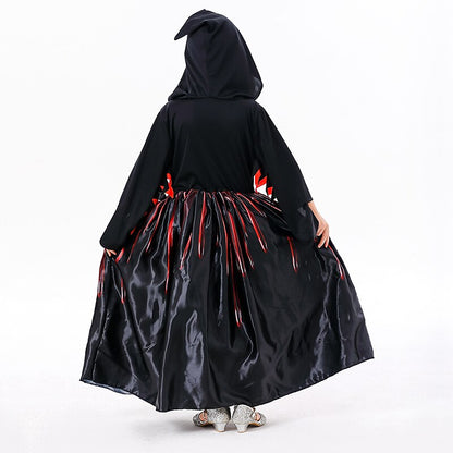 Witch Skeleton Skull Ghost Cape Hooded Dress