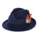 Set da uomo composto da gilet Gatsby in velluto blu navy anni '20 e cappello trilby, 2 pezzi