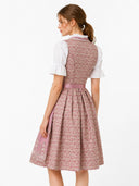 Oktoberfest Pink Dirndl Dress with Lace Apron and Blouse