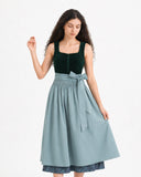Robe Dirndl vert foncé pour femme avec tablier pour l'Oktoberfest