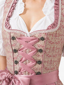 Oktoberfest Pink Dirndl Dress with Lace Apron and Blouse