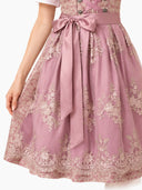 Oktoberfest Pink Dirndl Dress with Lace Apron and Blouse