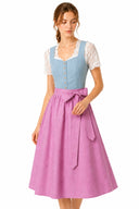 Women's Dirndl Dress Square Neck Button Down with Textured Apron