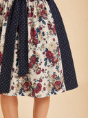 Women’s Oktoberfest Brown & Floral Midi Dirndl Dress with Apron