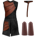 Conjunto de chaleco de guardabosques vikingo medieval con cinturón y brazalete
