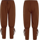 Men's Brown Pirate Costume Set with Burgundy Sash
