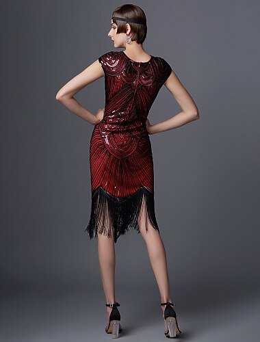 Art Deco Sequin Tassel Flapper Cocktail Dress