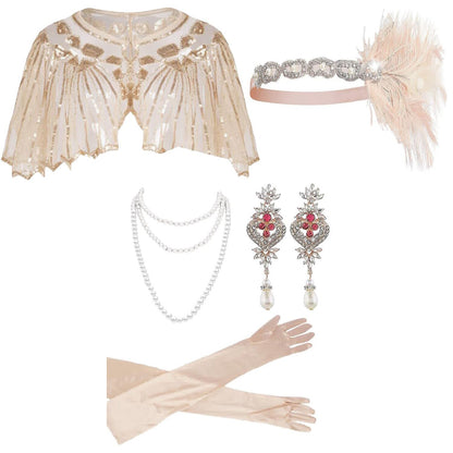 Gatsby Glam Shawl & Accessory Set