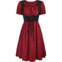 Renaissance Puff Sleeve Knee-Length Dress - Retrorobe