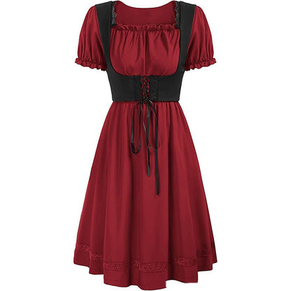 Renaissance Puff Sleeve Knee-Length Dress