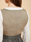 Oktoberfest Olive Green Dirndl Dress with Floral Apron