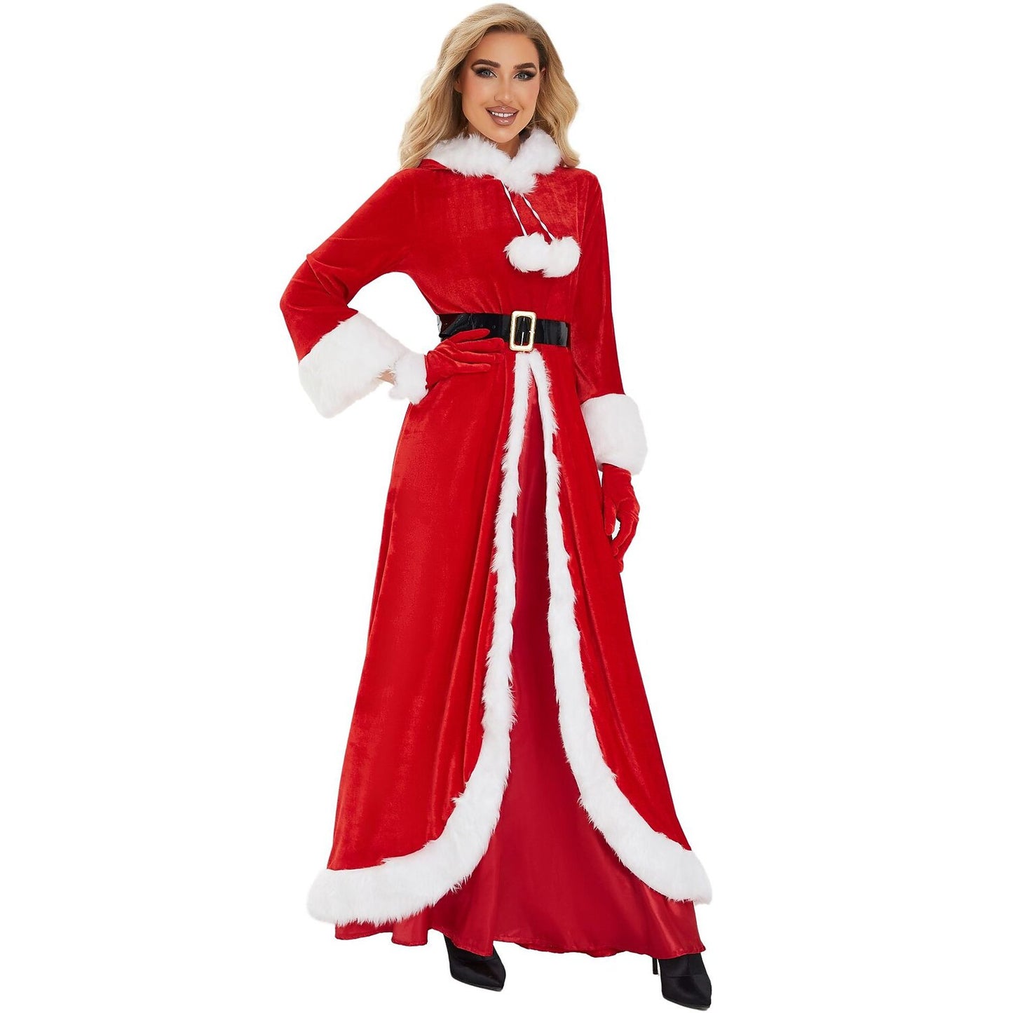 Mrs. Claus Hooded Gown Costume