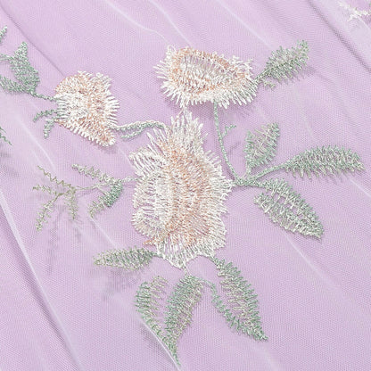 Floral Embroidered Sweetheart Midi Dress