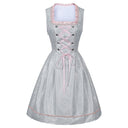 Oktoberfest Costume Pink Dirndl Dress with Lace Apron and Blouse - Retrorobe