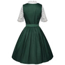 Oktoberfest Bavarian Dirndl Dress with Apron and Lace Blouse - Retrorobe
