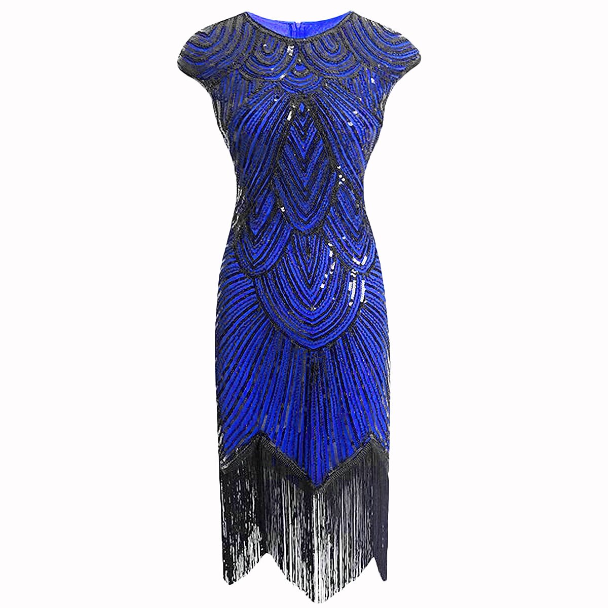 Art Deco Sequin Tassel Flapper Cocktail Dress