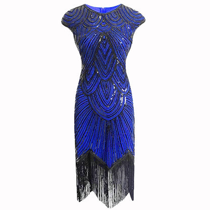 Art Deco Sequin Tassel Flapper Cocktail Dress