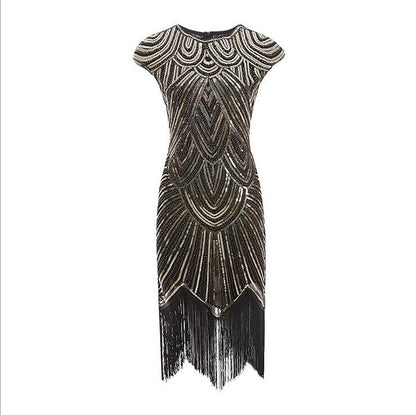 Art Deco Sequin Tassel Flapper Cocktail Dress
