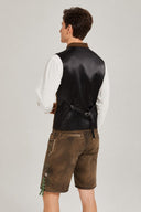 Men’s Brown Bavarian Oktoberfest Vest with Embroidery