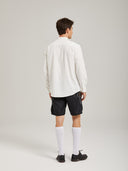 Men's White Trachten Stand Collar Shirt for Oktoberfest
