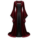 Women's Burgundy & Black Gothic Witch Dress Costume Set
