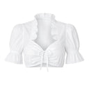 Premium Blush Pink Jacquard Oktoberfest Dirndl & White Puff Sleeve Blouse Set