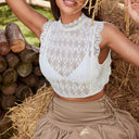 Oktoberfest Women's White Lace Dirndl Blouse - Retrorobe