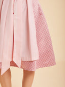 Premium Blush Pink Jacquard Oktoberfest Dirndl & White Puff Sleeve Blouse Set