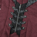 Conjunto para hombre de abrigo de vampiro borgoña y bodysuit de esqueleto, de 3 piezas