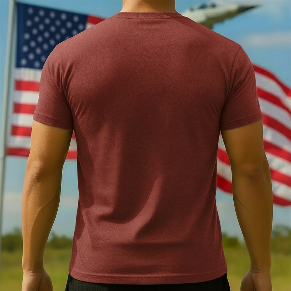 Men's American 250th Liberty Bell American Flag Patriotic Printed T-shirt