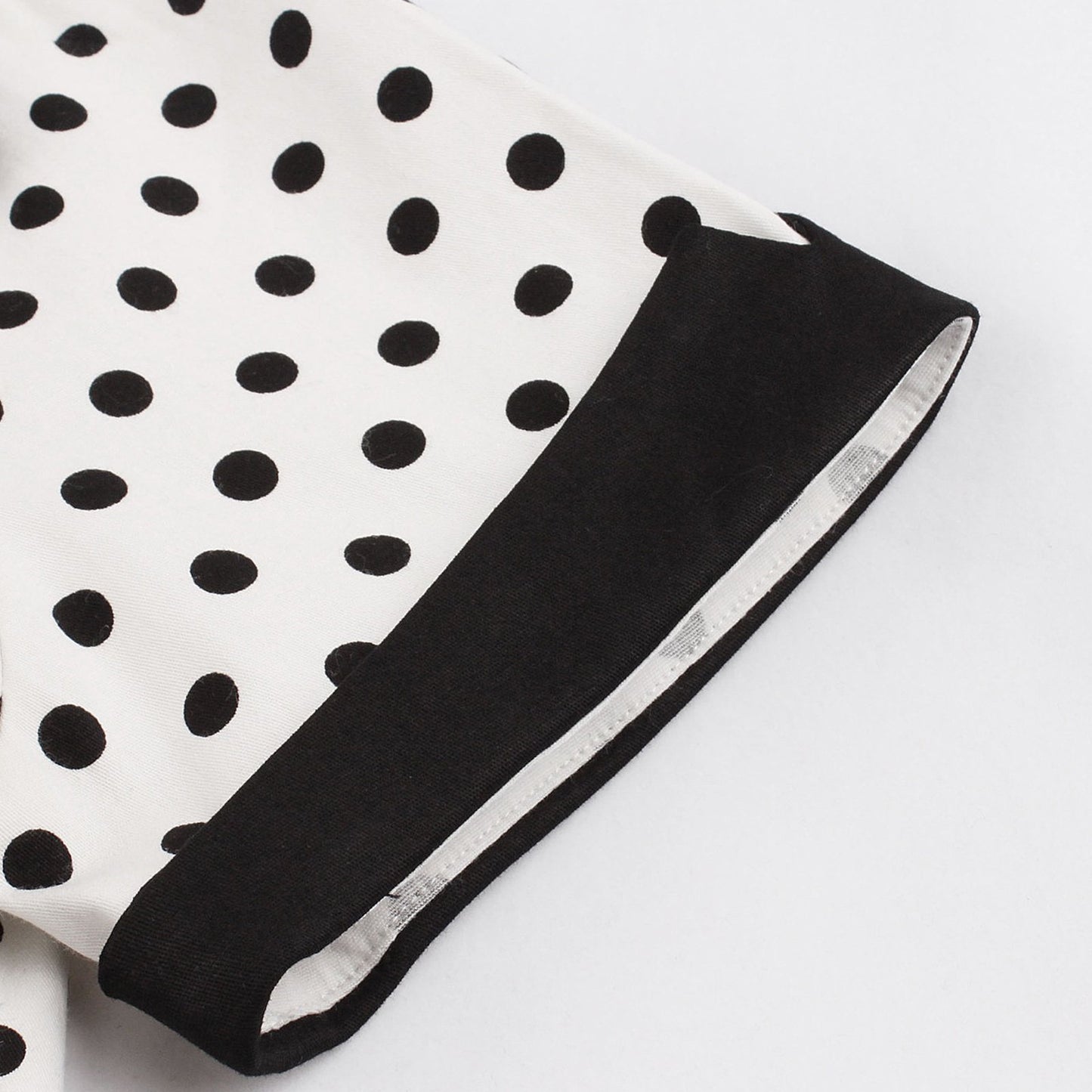 Women's 1950s Polka Dot Patchwork Sweetheart Neck Short Sleeve A-Line Dress