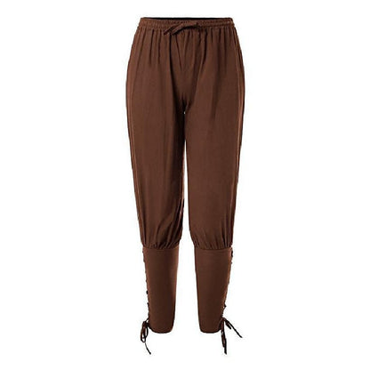 Baumwoll-Leinenhose im Retro-Piratenstil