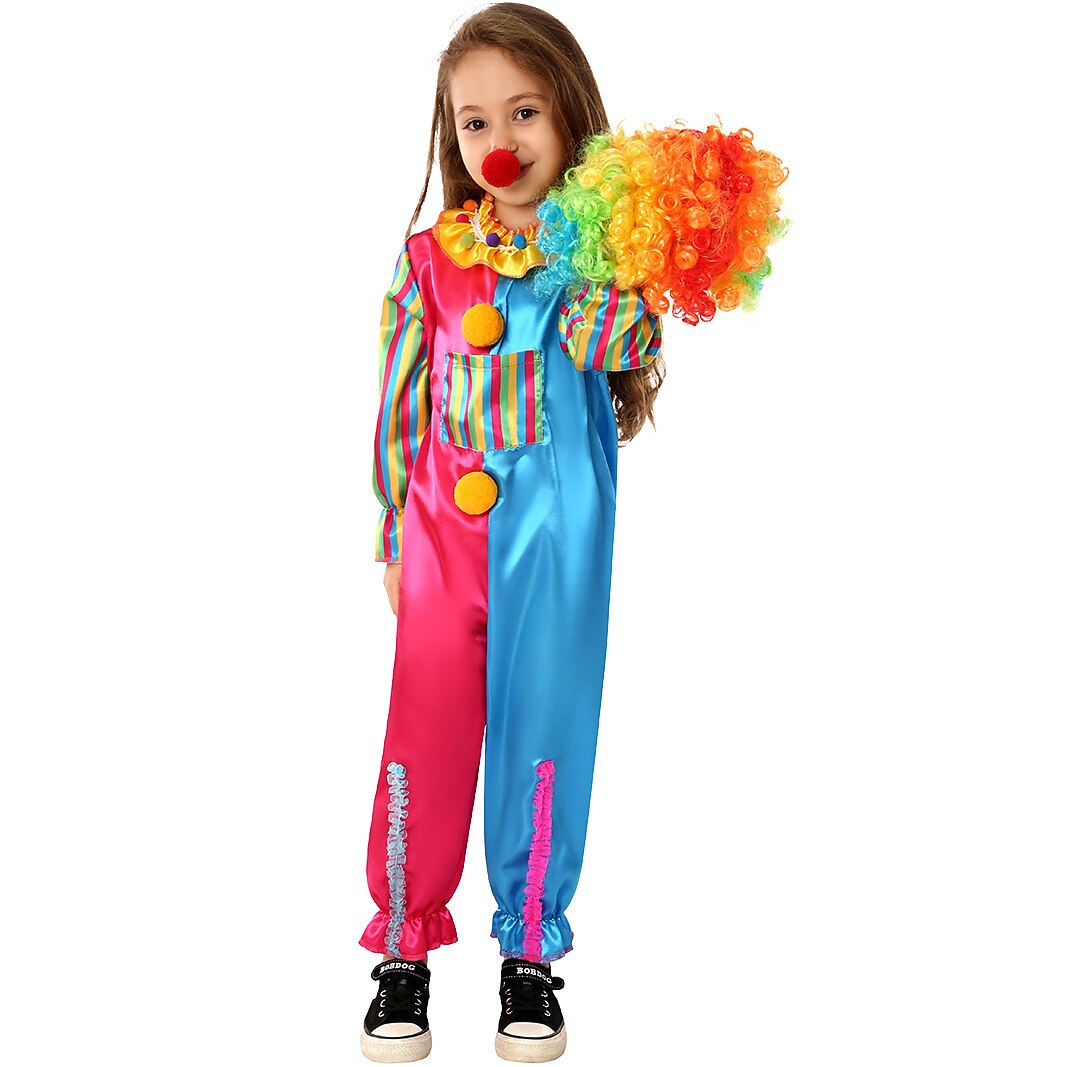 Circus Clown Halloween Outfits with Wigs