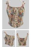Renaissance Floral Corset Bodice for Cottagecore Outfits