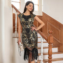 Art Deco Beaded Fringe Flapper Dress