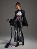 Women's Gothic Skeleton Witch 3-Piece Halloween Costume Set