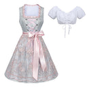 Oktoberfest Costume Pink Dirndl Dress with Lace Apron and Blouse - Retrorobe