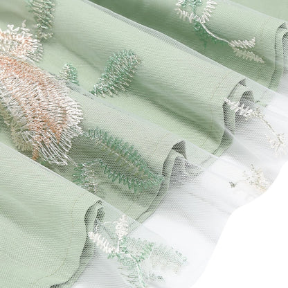 Floral Embroidered Sweetheart Midi Dress